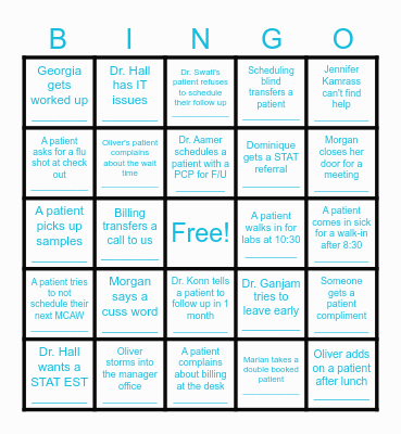 PSR Trials BINGO : Tuesday Bingo Card