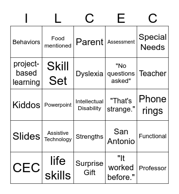 ICEC 24 Bingo Card