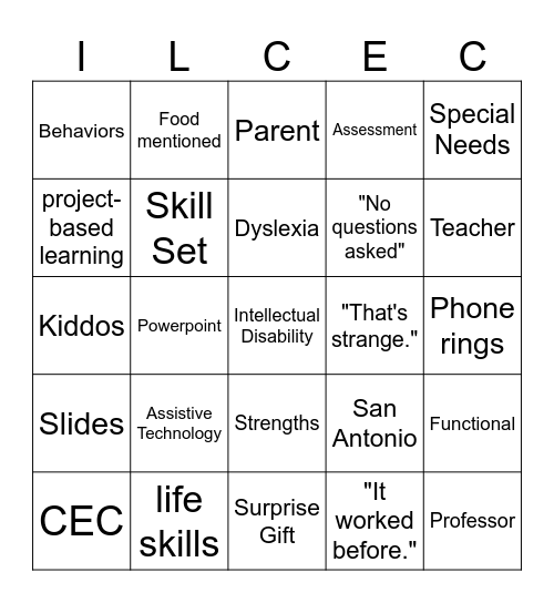 ICEC 24 Bingo Card
