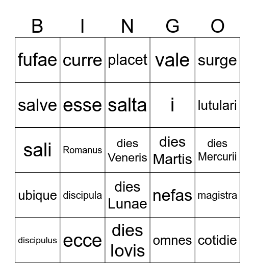 5th Grade Bingo Term 1 Bingo Card
