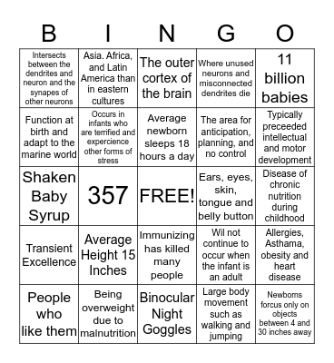 Chapter 5 Bingo Card