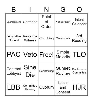 Pink Granite Bingo Card
