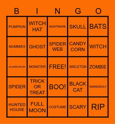 HAPPY HALLOWEEN Bingo Card