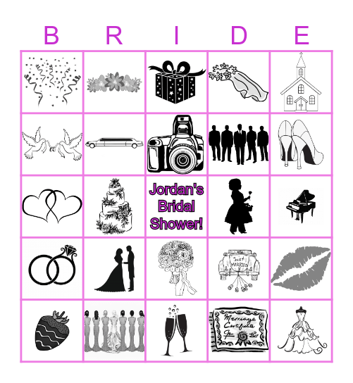 Jordan's Bridal Shower Bingo Card