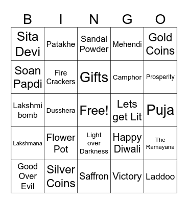 Diwali Bingo 2023 Bingo Card