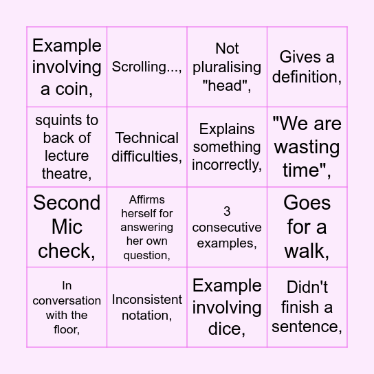 Debleena Bingo Card