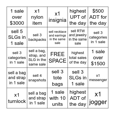 Microsoft Word  Bingo Card