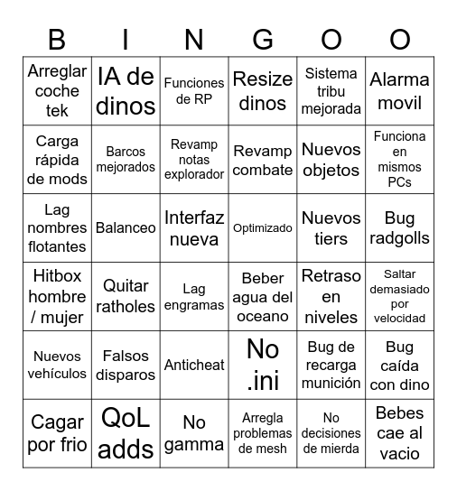ARK ASCENDED Bingo Card