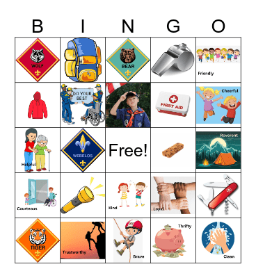 Cub Scout BINGO Card