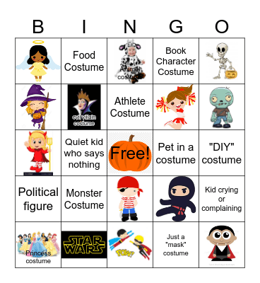 Trick or Treat Bingo Card