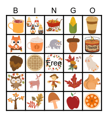 Fall Items Bingo Card