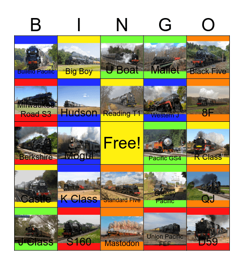 The Wonderful World of Steam Locomotives Bingo Card