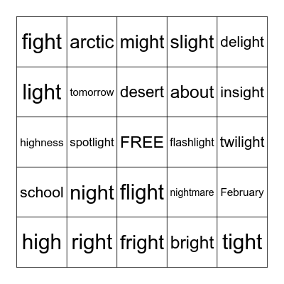 -IGH Bingo Card