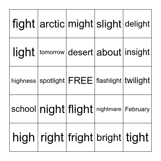 -IGH Bingo Card