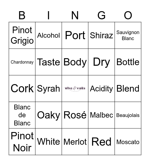 Wine & Vibes Bingo Card