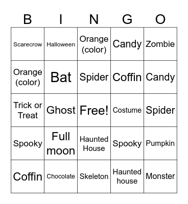 ASL Halloween Bingo! Bingo Card