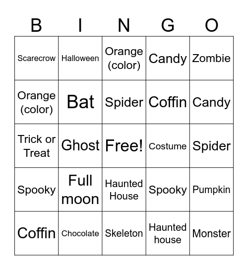ASL Halloween Bingo! Bingo Card