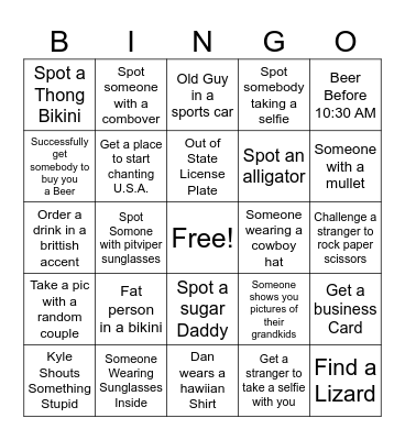 Brocation Bingo Card