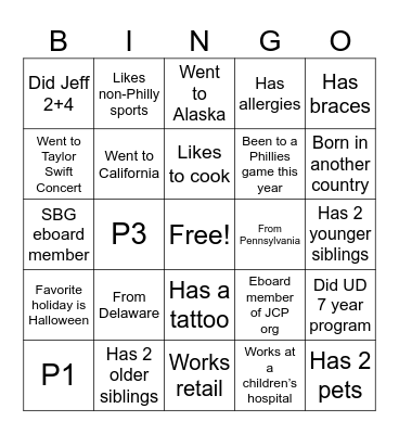 Find Someone Who… Bingo Card