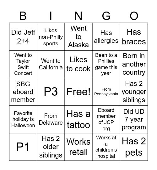 Find Someone Who… Bingo Card