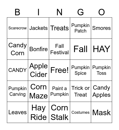HAPPY OCTOBER Bingo Card
