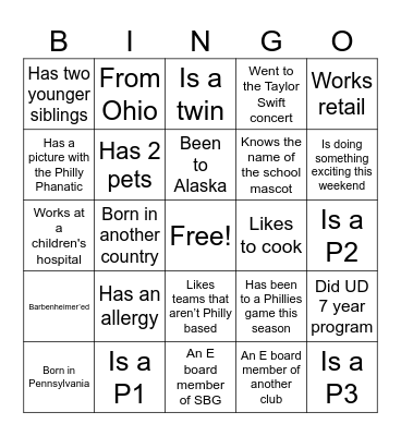 Find Someone Who… Bingo Card