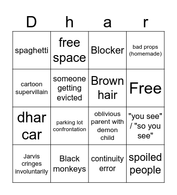 Dhar Mann Bingo Card