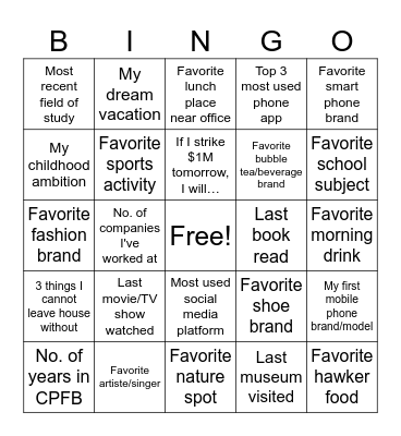 PSR YEP Bingo! Bingo Card