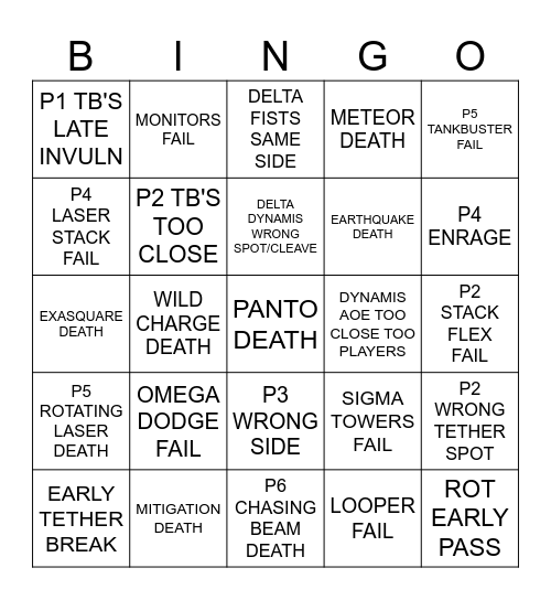 top bs Bingo Card