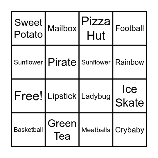 Guess the Word Bingo Card