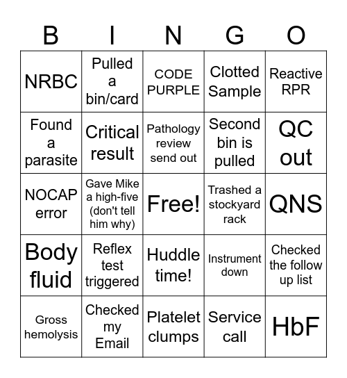 Chem-Heme Bingo Card