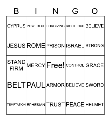 BIBLE - PAUL Bingo Card