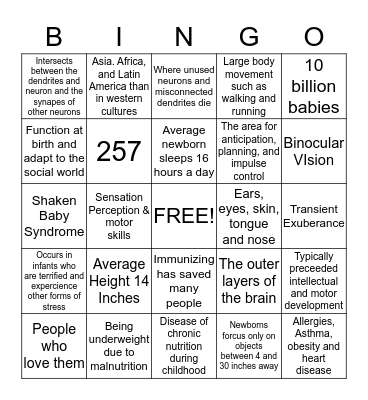 Chapter 5 Bingo Card
