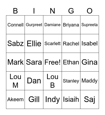 Everfair Team Day 2023 Bingo Card