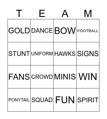 Hinton Minis Bingo Card