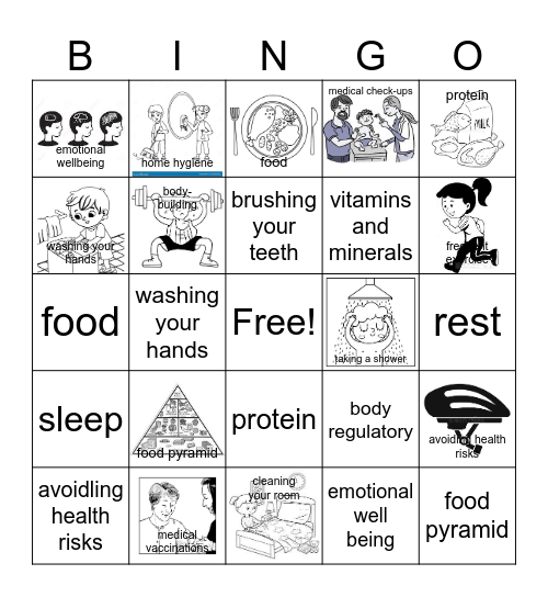 Healthy Habits & Healthy Diet Bingo Card