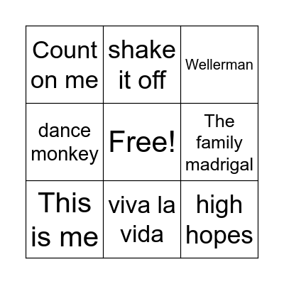 muziek bingo Card