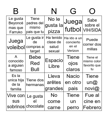 La Loteria: Encuentra alguien que.... Bingo Card