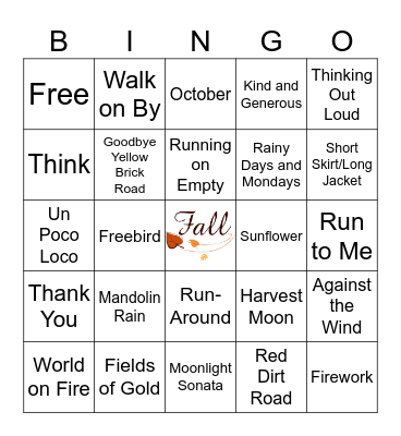 Fall Coverall Bingo Card