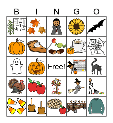 Fall Bingo Card