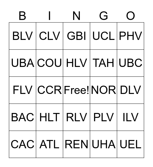 Caesars Entertainment Bingo Card