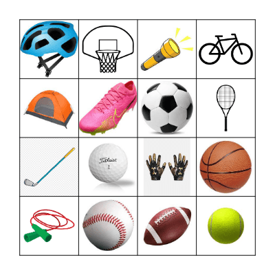 Sporting Goods Scavenger Hunt Bingo Card