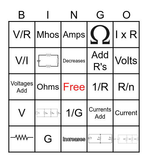 Ohm's Law Bingo Card