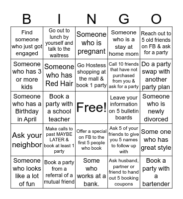 Step INTO the Box & BOOK!! Bingo Card