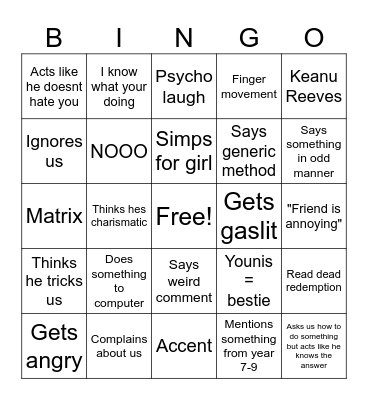 Tom BINGO Card