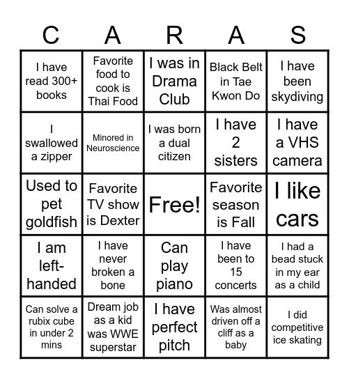 24 CARAS MAGIC BINGO Card