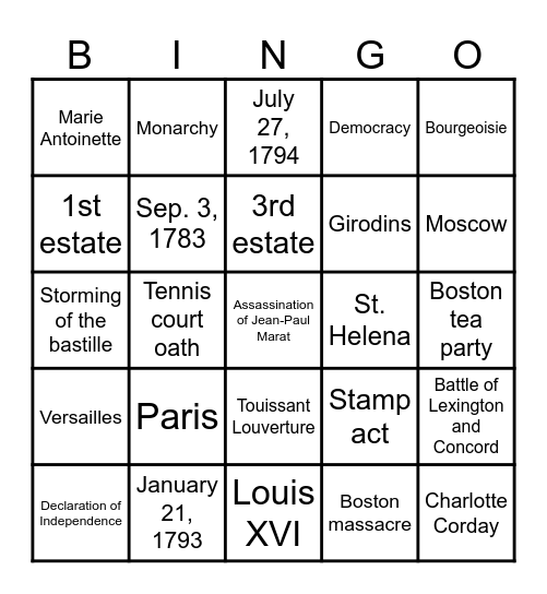 Bingo Card