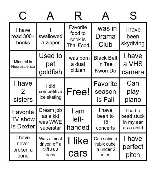 24 CARAS MAGIC BINGO Card