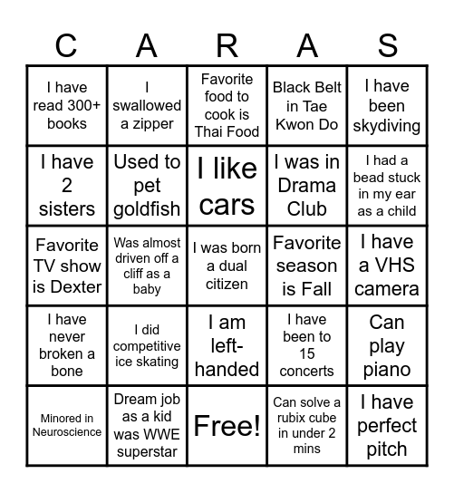 24 CARAS MAGIC BINGO Card