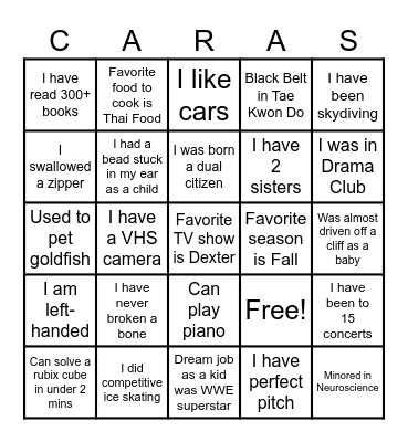 24 CARAS MAGIC BINGO Card